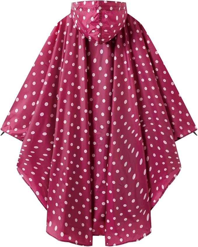Hooded Rain Ponchos for Adult - Rain Coat and Rain Jacket with Waterproof Pocket and Zipper