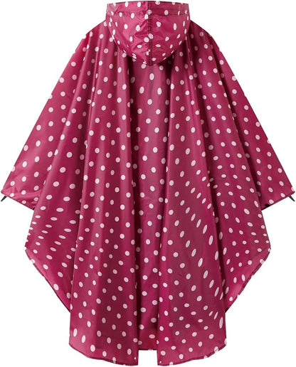 Hooded Rain Ponchos for Adult - Rain Coat and Rain Jacket with Waterproof Pocket and Zipper