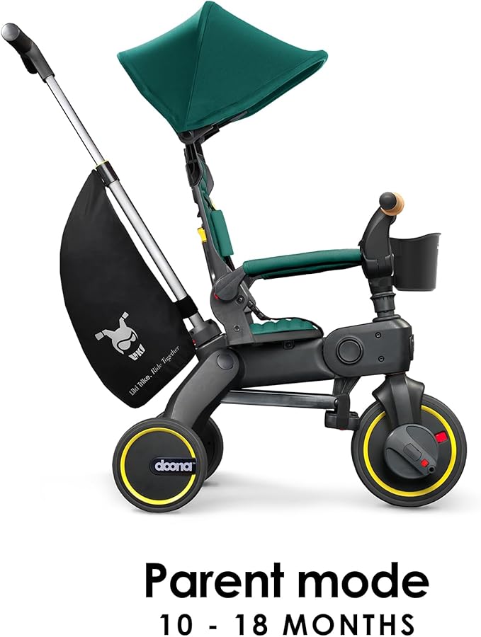 Doona Liki Trike S5, Racing Green - 5-in-1 Compact, Foldable Tricycle - Suitable for Toddlers 10 to 36 Months