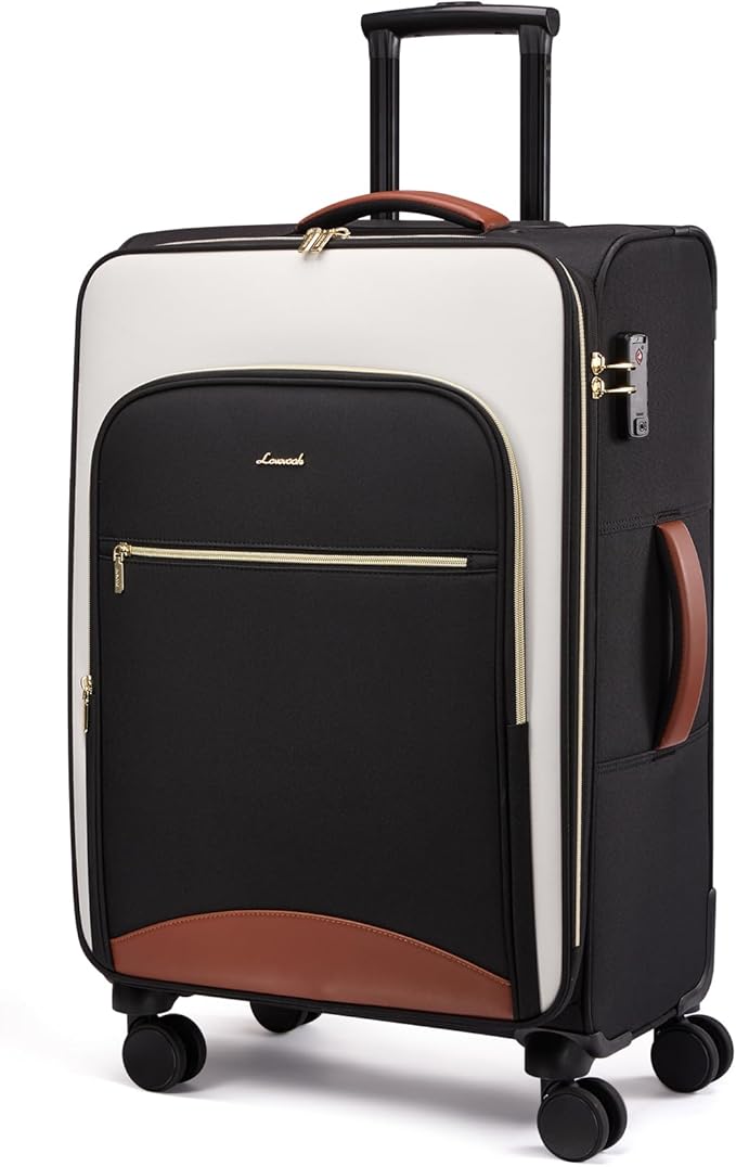 LOVEVOOK Carry On Luggage 28x19x12 Airline Approved, 24 Inch Softside Suitcases with Wheels, Lightweight Spinner Carry on Suitcase with TSA Lock, Water-Resistant Large Capacity Luggage for Travel