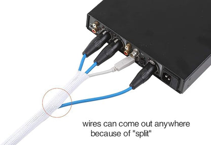 Alex Tech 10ft - 1/2 inch Cord Protector Wire Loom Tubing Cable Sleeve Split Sleeving for USB Cable Power Cord Audio Video Cable - Protect Cat from Chewing Cords - White