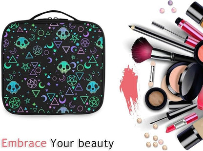 MNSRUU Women Makeup Bag Magic Skulls Makeup Bag Organizer Travel Cosmetic Bag for Teenage Girl Clear Make Up Bags with Zipper