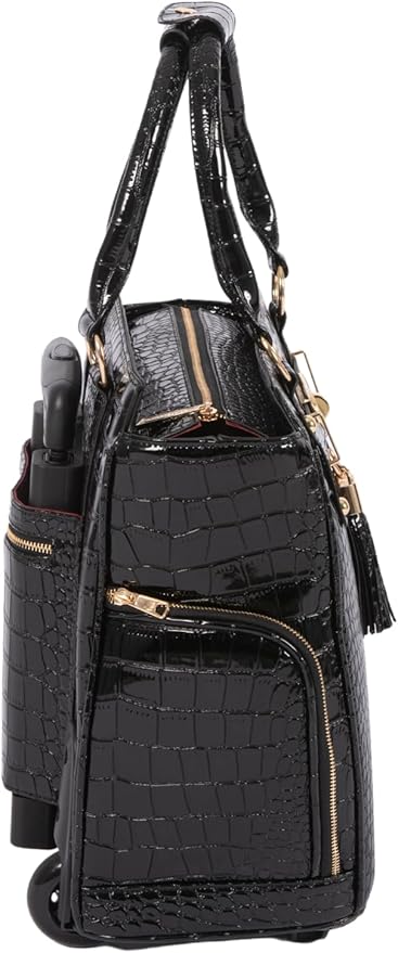 JKM & Company Rolling Laptop Bag for Women | Designer Wheeled Briefcase | Fits 13-17" Laptops | Office Travel Computer Case