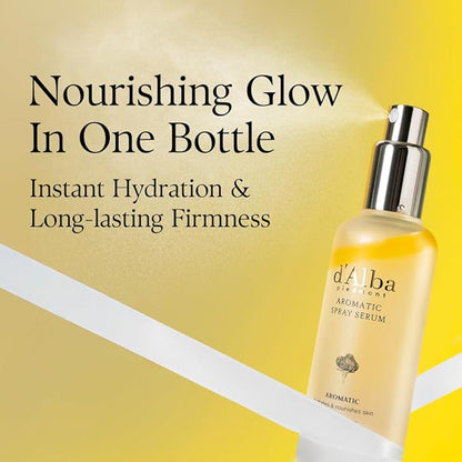 d'alba Piedmont Italian White Truffle First Aromatic Spray Serum, Fragrant VEGAN Glowy Antioxidant Face Mist, Deep Hydration Skin Firmness, Korean Skin Care (4.05 fl.oz)