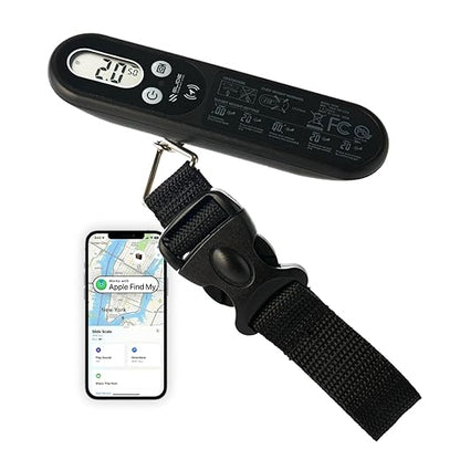 SLIDE INNOVATIONS Digital Luggage Scale, Compatible with Apple Find My (iOS), Suitcase Weight Scale and Tracker, Luggage Weighing Scale with 110-Pound Weight-Indicator Limit, Travel Accessory