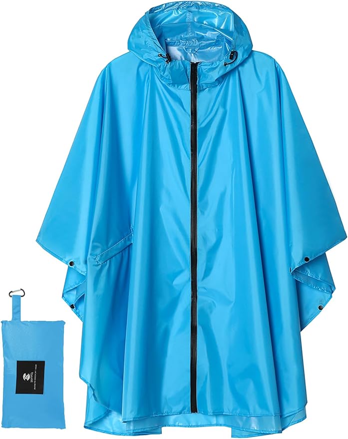 SaphiRose Unisex Rain Poncho Waterproof Raincoat Hooded for Adults Women with Pockets