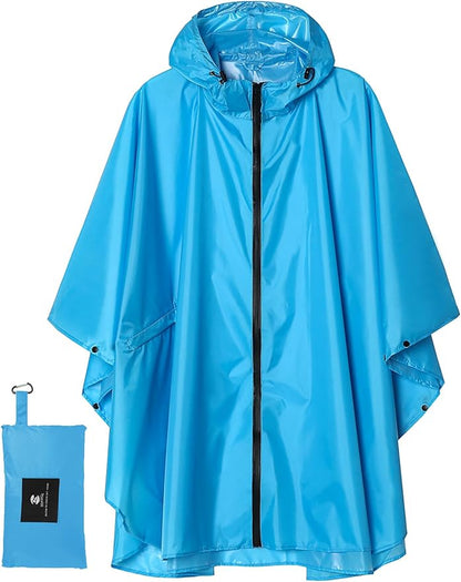 SaphiRose Unisex Rain Poncho Waterproof Raincoat Hooded for Adults Women with Pockets
