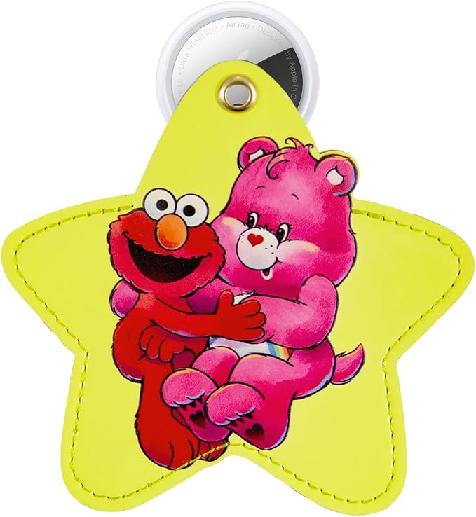 Sonix x Care Bears x Sesame Street Keychain Case Compatible with Apple AirTag | Protective AirTag Cover Keychain Charm | Pink | Cheer Bear & Elmo
