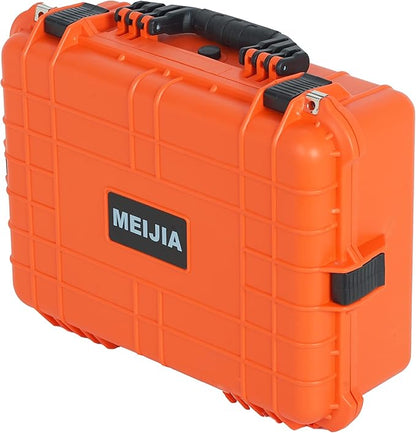MEIJIA Portable Waterproof Protective Case,Hard Camera Case,Customized Fit Foam Inserted, Elegant Black,Fit for Camera, Equipments, Lens,Drones(Black)