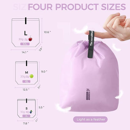 3 Set Packing Cubes for Travel, Ultralight Luggage Organizer Bags Waterproof Storage Bag, Multiple Sizes Reusable Drawstring Bags Used Essential for Gym Swim (Purple)