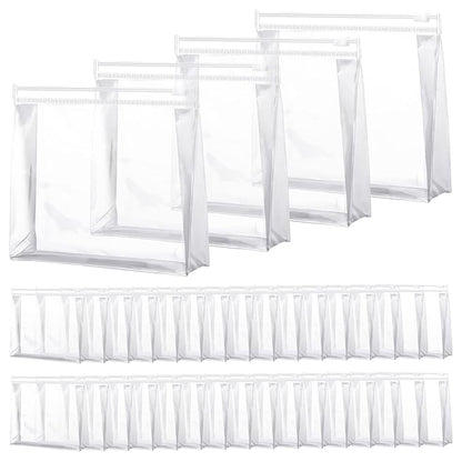 Xuniea 50 Pcs Mini Clear Makeup Bag Small Clear Zipper Pouch Travel Plastic Cosmetic Organizer Waterproof for Toiletries Swimsuit Bikini Bathing Suit(5.9 x 5.1 x 1.45 in,Transparent)