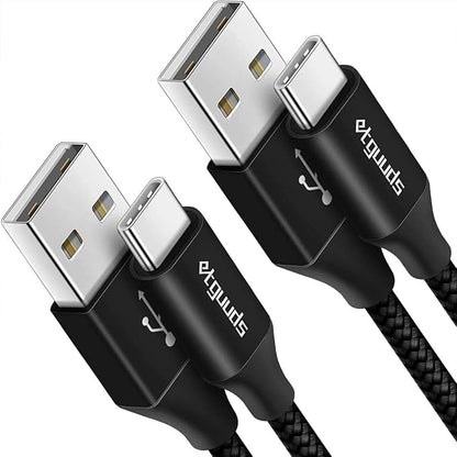 etguuds USB A to USB C Cable 4ft, 2-Pack, 3A Fast Charging Type C Charger Cord for iPhone 17 16 15 Pro Max 16e 17 Air, Samsung Galaxy S25 S24 S23 S22 S21 S20 A17 A16 A56 A55 Flip Fold, Black