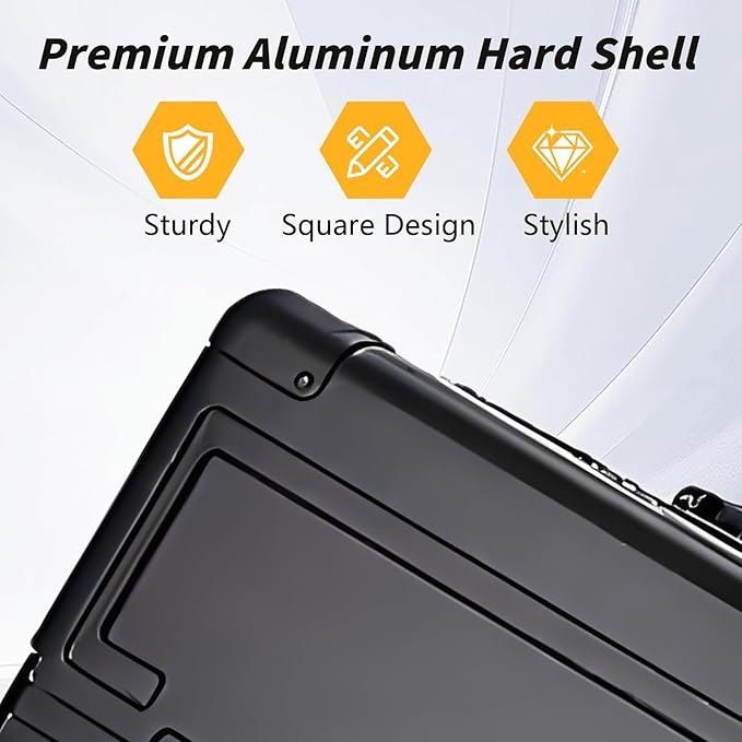 Simcat All Aluminum Carry On Luggage, 20 Inch Hard Shell Zipperless Luggages，Airline Approved Suitcase with TSA Lock and Silent Wheels (Black,20inch/56.5x21.5x39.5cm)