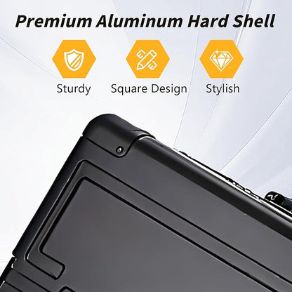 Simcat All Aluminum Carry On Luggage, 20 Inch Hard Shell Zipperless Luggages，Airline Approved Suitcase with TSA Lock and Silent Wheels (Black,20inch/56.5x21.5x39.5cm)