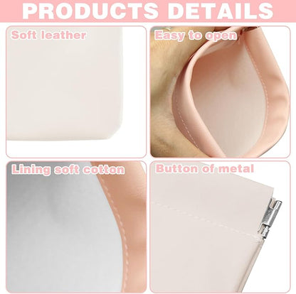 4Pcs Small Makeup Bag, Travel Storage Pouch for Women, Press Buckle Cosmetic Organizer for Lipstick, Jewelry and Purse