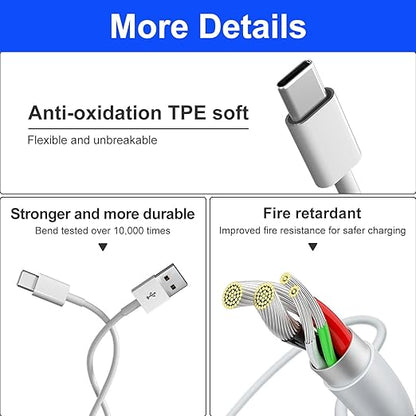 Short Charging Cables - 10-Pack Type C/Lightning/Micro USB 1FT Short Charging Cords Support Fast Charge & Data Sync Compatible with iPhone 17/16/15/14/13/12/11, iPads, iPods, Mobiles, Tablets