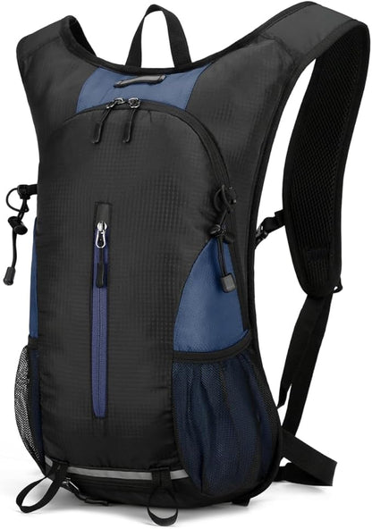 25L Ultralight Lightweight Waterproof Hiking Backpack Foldable Travel Camping Hiking Bag Outdoor Sports Daypack with reflective strips(Black deep blue)
