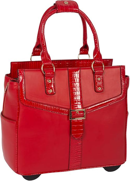 JKM and Company Alligator Compatible With Computer iPad, Laptop Tablet Rolling Tote Bag Briefcase Carryall Bag