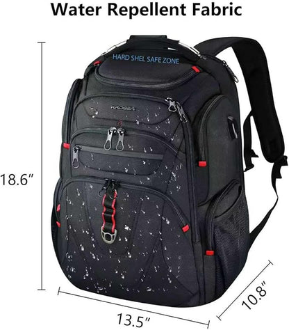 KROSER TSA Friendly Travel Laptop Backpack 17.3 inch XL Computer Backpack Water-Repellent College Daypack Business Backpack with RFID Pockets & USB Port for Men/Women-Black
