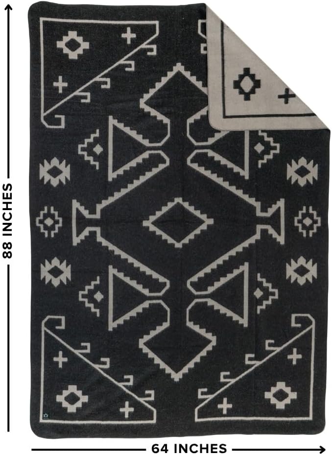 Arcturus Rainier Wool Blanket - 4.5lbs Warm, Heavy, Washable, Large | Great for Camping, Outdoors, Survival & Emergency Kits (Castle Rock)