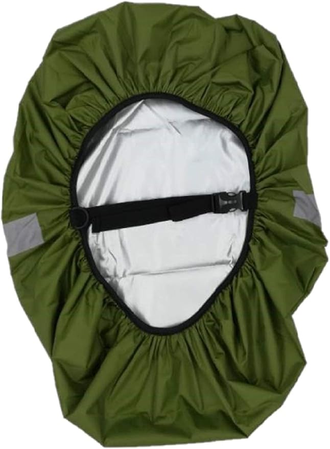 Silfrae Waterproof Rucksack Cover Backpack Rain Cover 30L-100L for Travel Climbing Hiking (Army Green-Reflective, 90L-100L)