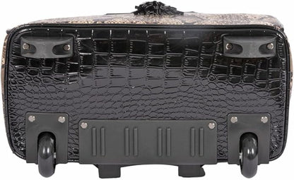 JKM and Company Alligator Compatible With Computer iPad, Laptop Tablet Rolling Tote Bag Briefcase Carryall Bag