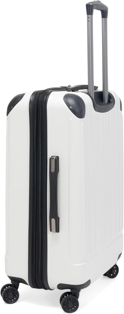 Kenneth Cole Reaction Flying Axis 24" Hardside Expandable 8-Wheel Spinner Check-Size Luggage, Coconut White