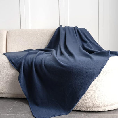 CAI TENG Fleece Throw Blankets Lightweight Warm Soft Kids Blanket Cozy Pet-Friendly Bulk Fleece Blanket Solid for Home, Bed, Sofa, Dorm, Office, Gifts, Outdoor (Navy, Pack of 6-50 x 60 inch)