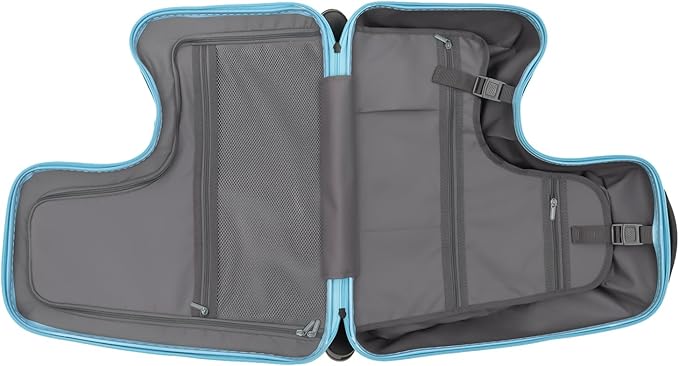 DNYSYSJ Children's Ride On Luggage, 20" Kid's Trolley Suitcase with Universal Wheels and Password Lock, Carry On Luggage Rolling Luggage, Aged 1-6 Years, ABS+PC (Blue, Snail Pattern)