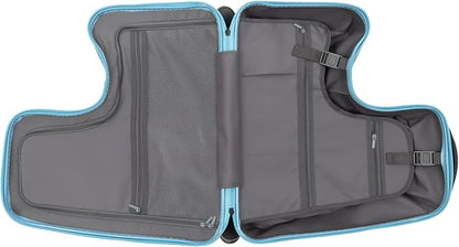 DNYSYSJ Children's Ride On Luggage, 20" Kid's Trolley Suitcase with Universal Wheels and Password Lock, Carry On Luggage Rolling Luggage, Aged 1-6 Years, ABS+PC (Blue, Snail Pattern)