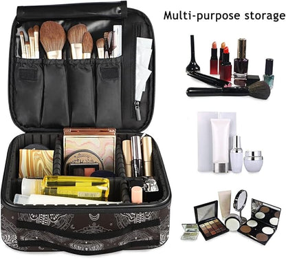 MNSRUU Women Makeup Bag Skull Butterfly Black Makeup Bag Organizer Travel Cosmetic Bag for Teenage Girl Clear Make Up Bags with Zipper