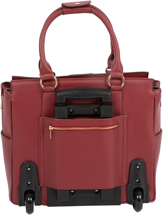 JKM & Company Rolling Laptop Bag for Women | Designer Wheeled Briefcase | Fits 13-17" Laptops | Office Travel Computer Case