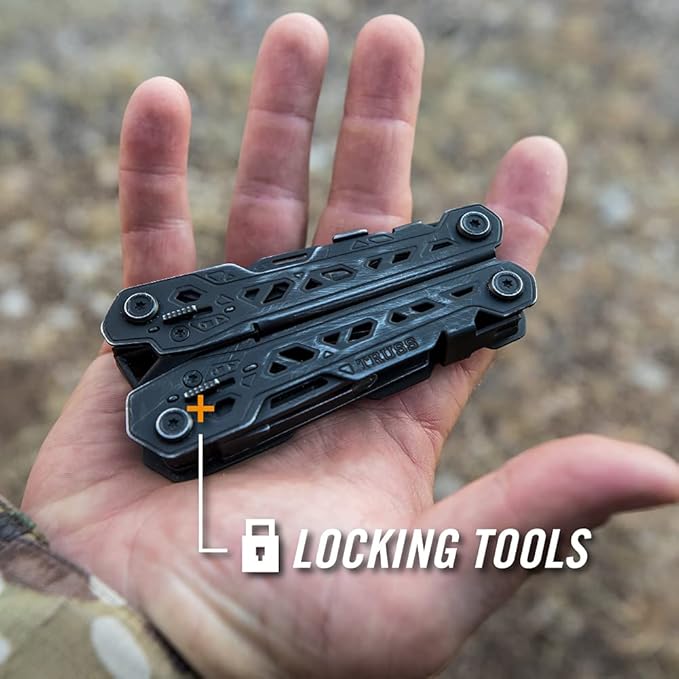 Gerber Gear Truss Multitool, Gifts for Men, 17-in-1 EDC Needle Nose Pliers, includes Pocket Knife, Screwdriver, and Bottle Opener Accessories, Fishing and Camping Gear, Black