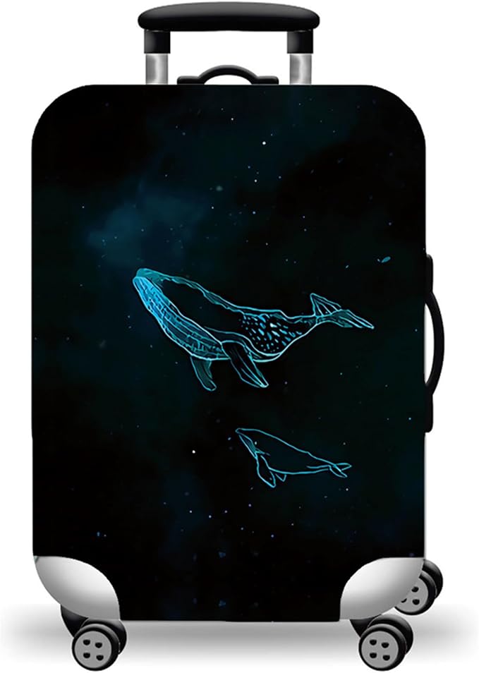 WUJIAONIAO Travel Luggage Cover Baggage Suitcase Cover Protector Skins 18-32 Inch (dolphin, XL (for 29-32 inch luggage))