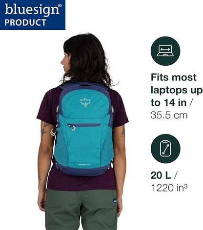 Osprey Daylite Plus Commuter Backpack - Lightweight, Everyday Pack with Laptop Sleeve and Water Bottle Pockets - Ideal for Work, School, and Travel with Versatile Storage, Soundwave Grey/Latte Brown