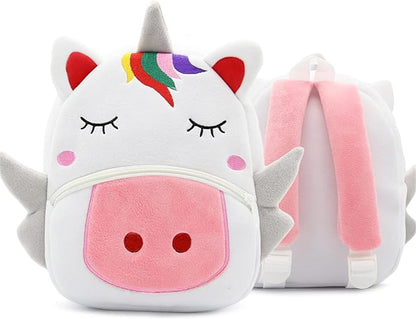 Cute Toddler Backpack,Cartoon Cute Animal Plush Backpack Toddler Mini School Bag for Kids Age 2-4 Years Old(Unicorn)