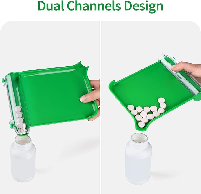Opret Right Hand Pill Counting Tray with 2 Spatulas, Pill Counter with A Straight Spatula & A L-Spatula for Pharmacy to Count Meds Pills Tablets