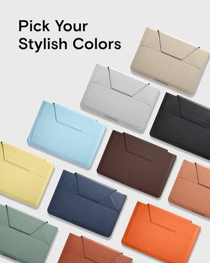 MOFT Laptop Carry Sleeve, 2-in-1 Laptop Bag & Stand for 14" Air/Pro & Dell/HP/Lenovo/Asus, Stylish Slim Computer Sleeve Bag with Expandable Storage for Computer Accessories, Sunrise