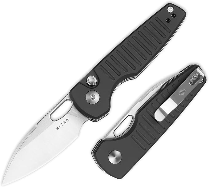 Kizer Parakeet EDC Pocket Knife, 2.46" Nitro-V Blade Folding Knife with Aluminum Handle, Thumb Hole Opener Small EDC Knives for Men Women Camping Hunting V2706A4
