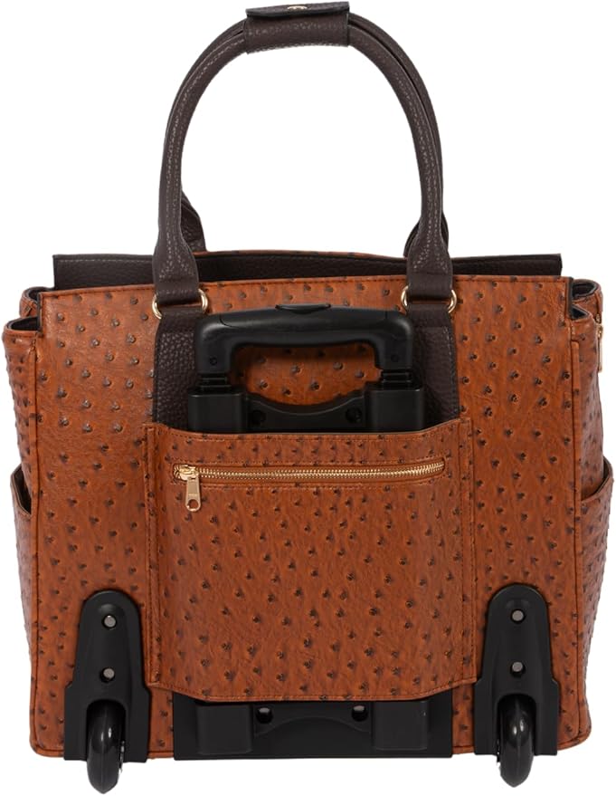 JKM & Company Rolling Laptop Bag for Women | Designer Wheeled Briefcase | Fits 13-17" Laptops | Office Travel Computer Case