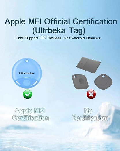 Air Tag-4 Pack Bluetooth Item Finder for iPhone – MFi Certified Smart Tracker Compatible with Apple Find My, Replaceable Battery, IP67 Waterproof Key Finder for Keys, Wallet, Luggage