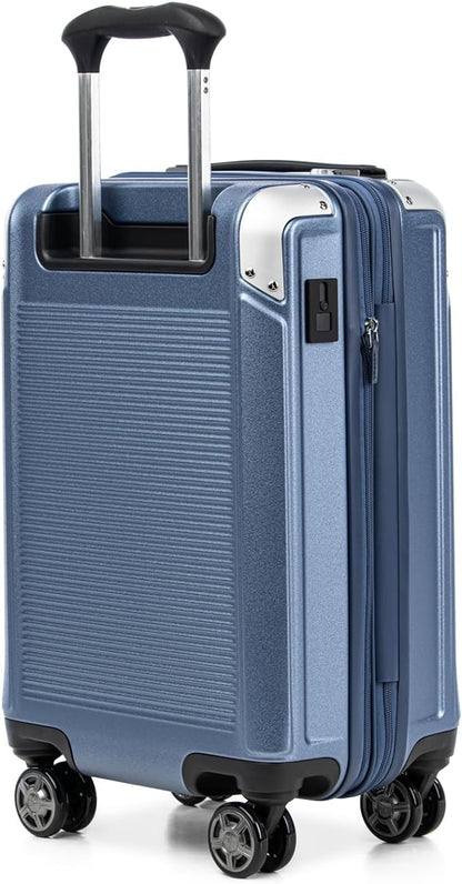 Travelpro Platinum Elite Hardside Expandable Carry on Luggage, 8 Wheel Spinner, TSA Lock, Hard Shell Polycarbonate Suitcase, Dark Sky Blue, Compact Carry On 20-Inch