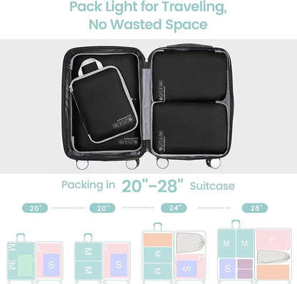 Cambond Compression Packing Cubes for Travel Women - Expandable Travel Bags Luggage Organizers Travel Essentials Compression Cubes for Travel Carry on Suitcases Organizer