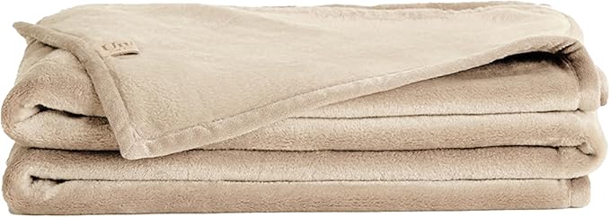 UnHide Lil Marsh Traveler - Travel Blanket - Faux Fur Blanket - Durable, Lightweight, Extra Soft Blanket - Machine Washable - Beige Bear (50” x 60”)