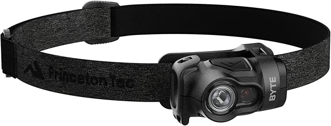 Princeton Tec Byte Multi-Mode Multi-Beam IPX4 Water Resistant LED Headlamp with 200 Lumens for Hiking, Backpacking, Camping, Running, Power Outages, and Safety Preparedness, Black