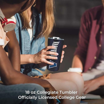 Campus Colors NCAA Stainless Steel Tumbler perfect for Gameday - 18 oz - Double Walled - Keeps Drinks Perfectly Insulated (Villanova Wildcats - Navy)