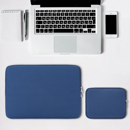 RAINYEAR 15.6 Inch Laptop Sleeve Case Soft Fluffy Lining Zipper Padded Cover Carrying Bag with Accessories Pouch, Compatible with 15.6" Notebook Computer Chromebook (Navy Blue, Upgraded Version)