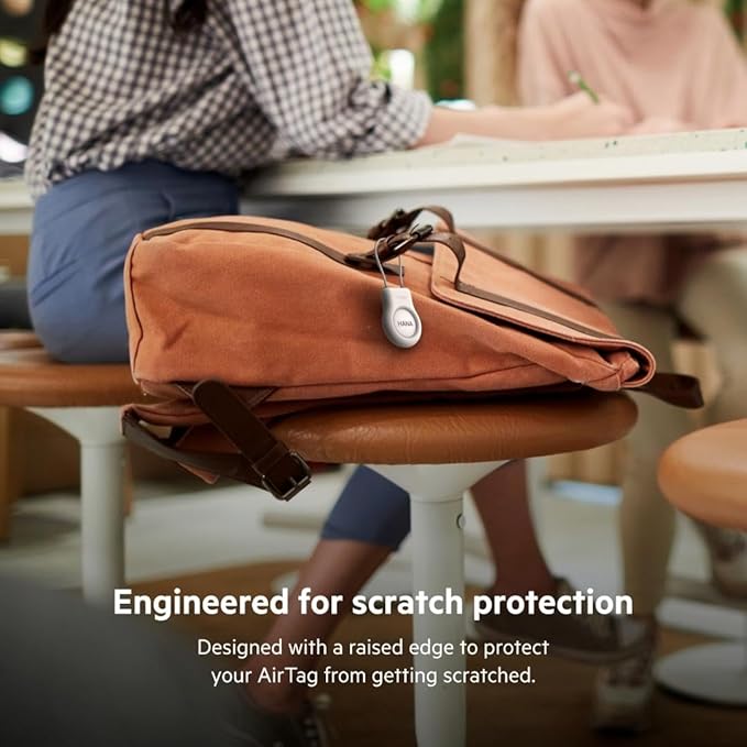 Belkin Apple AirTag Secure Holder With Wire Cable - AirTag Holder - Lock & Protect Air Tags In Durable Scratch Resistant Case - Protective AirTag Keychain Accessory For Keys, Luggage & More – White