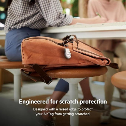 Belkin Apple AirTag Secure Holder With Wire Cable - AirTag Holder - Lock & Protect Air Tags In Durable Scratch Resistant Case - Protective AirTag Keychain Accessory For Keys, Luggage & More – White