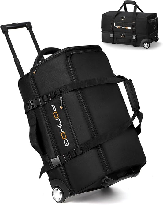 21 Inch Rolling Duffle Bag with Wheels for Men - Water Resistant Wheeled Duffle Bag for Weekend Travel & Overnight Trips